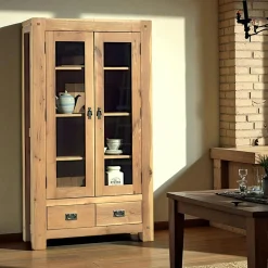 Meuble TV bois de chêne 2 tiroirs FJORD