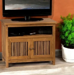 Meuble TV bois de teck 3 tiroirs BISHO