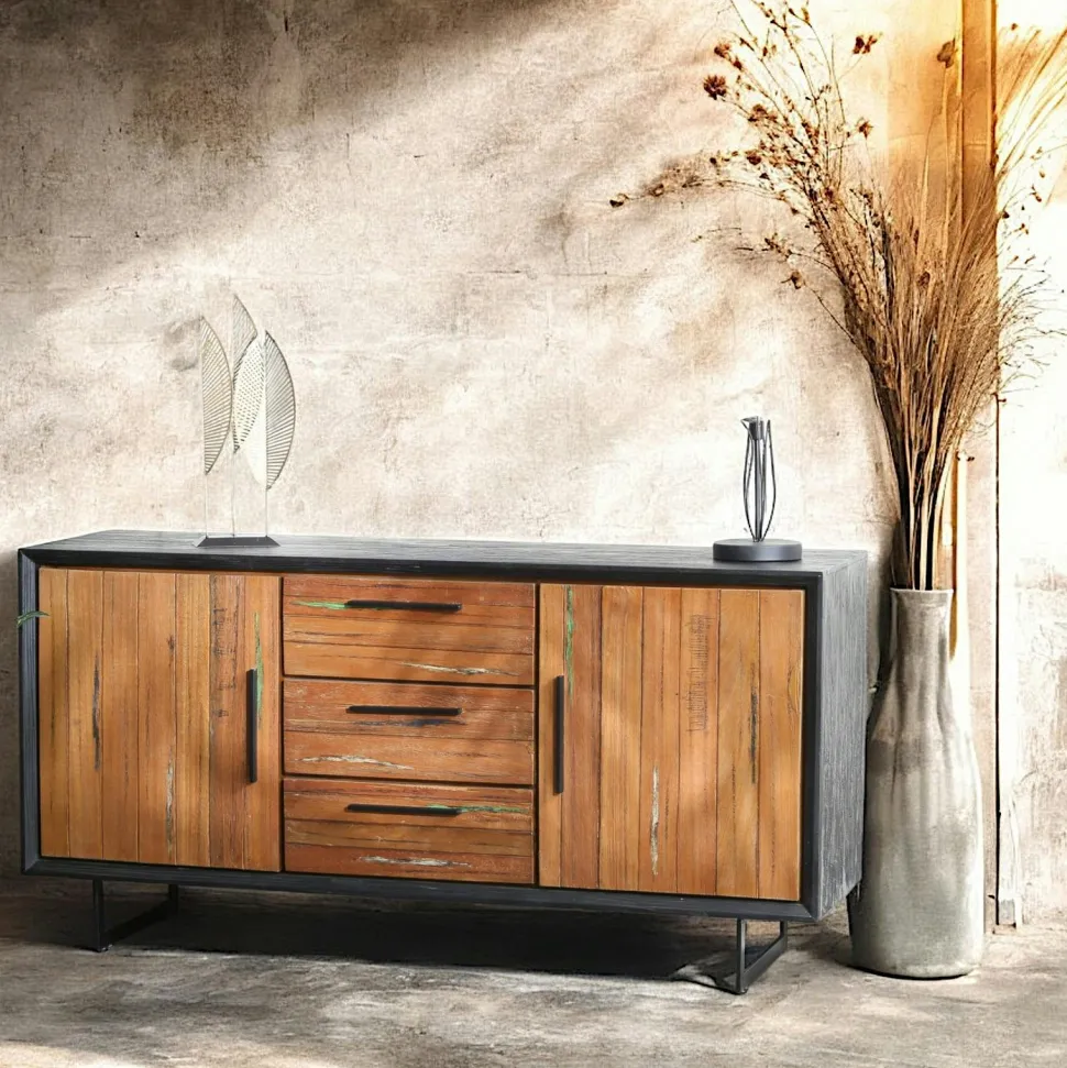 Meuble tv bois recyclé de bateau PHOENIX