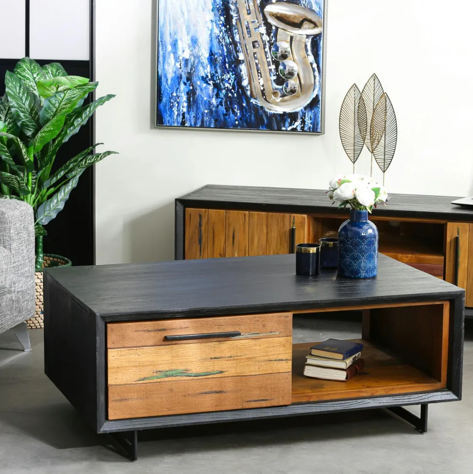 Meuble tv bois recyclé de bateau PHOENIX