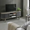 Meuble tv en bois avec accordéon HOUSTON