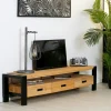 Meuble TV en pin massif 3 tiroirs LOUNDGE
