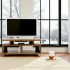Meuble TV hévéa 2 niches 120cm HELENA