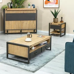 Meuble TV industriel bois métal boulons BROOKLYN