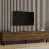 Meuble TV moderne 2 portes effet bois foncé JENA