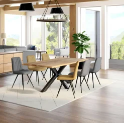 Meuble TV moderne 3 portes blanc et effet noyer MARFA