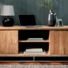 Meuble TV moderne chêne acier 120 cm RIVERSIDE