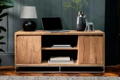 Meuble TV moderne chêne acier 150 cm RIVERSIDE