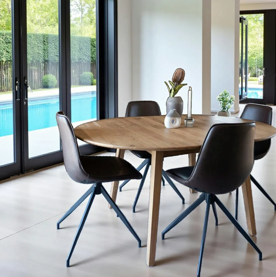 Meuble TV moderne effet bois clair - 2 niches traversantes JENA