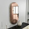 Miroir de salon ovale bronze bordure dorée 85 cm CODY