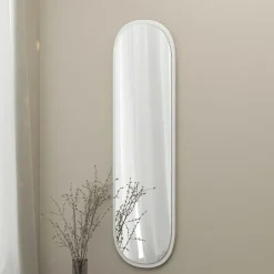 Miroir d'entrée noir ovale 117 cm - style moderne CODY