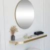 Miroir d'entrée rond bord doré Ø60 cm - style moderne CODY