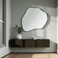 Miroir design organique - bords dorés BRIG