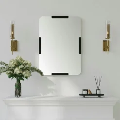 Miroir design organique cadre verre ambré 75 cm CODY