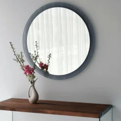 Miroir design organique cadre verre ambré 75 cm CODY