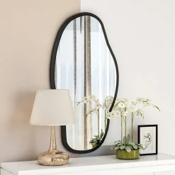 Miroir design organique forme libre - cadre noir CODY