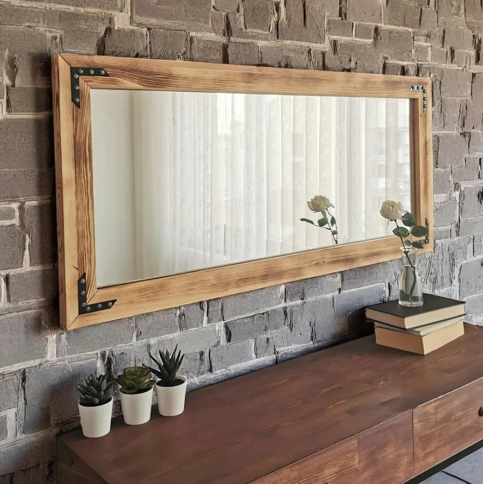 Miroir mural en bois clair - format horizontal HILO