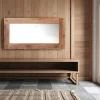 Miroir mural en bois naturel avec cadre épais - 150 cm FJORD