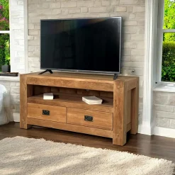 Miroir mural en bois naturel avec cadre épais - 150 cm FJORD