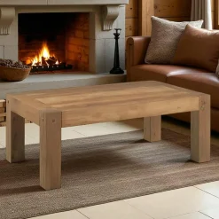 Miroir mural en bois naturel avec cadre épais - 150 cm FJORD