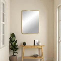Miroir ovale avec cadre doré 50x80 cm SEOUL