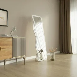 Miroir plein pied blanc avec ondulations - style moderne CODY