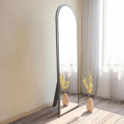 Miroir plein pied blanc moderne, forme ovale 160 cm CODY