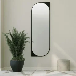 Miroir plein pied noir - forme capsule 152 cm CODY