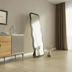Miroir plein pied noir motif vague, style tendance 160 cm CODY