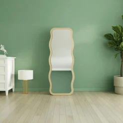 Miroir plein pied tendance beige, motif vague 160 cm CODY