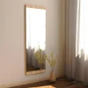 Miroir rectangulaire effet bois clair 120 cm - à poser ou suspendre CODY