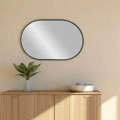Miroir rectangulaire moderne avec cadre doré 50x70 cm SEOUL