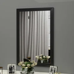 Miroir rectangulaire mural avec cadre noir 75 cm CODY
