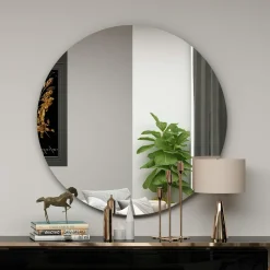 Miroir rond à bord noirØ70 cm - style moderne CODY
