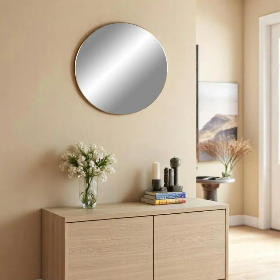 Miroir rond avec cadre doré ø100 cm SEOUL