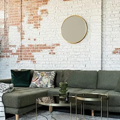 Miroir rond avec cadre en aluminium doré ø60 cm SEOUL