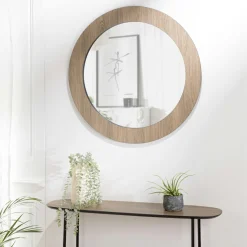 Miroir rond cadre bois moderne LANDAISE