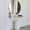 Miroir rond moderne avec bordure dorée Ø90 cm CODY