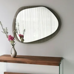 Miroir rond moderne cadre verre fumé Ø65 cm CODY