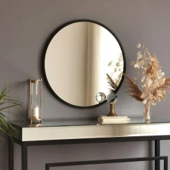 Miroir rond noir Ø60 cm - style moderne CODY