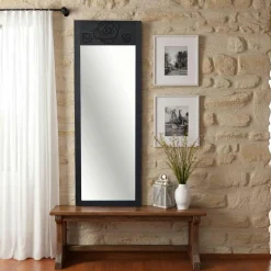 Miroir vertical en bois brun - motif tronc d'arbre HILO
