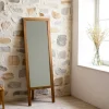 Miroir vertical sur pied - bois brun, 2 crochets HILO