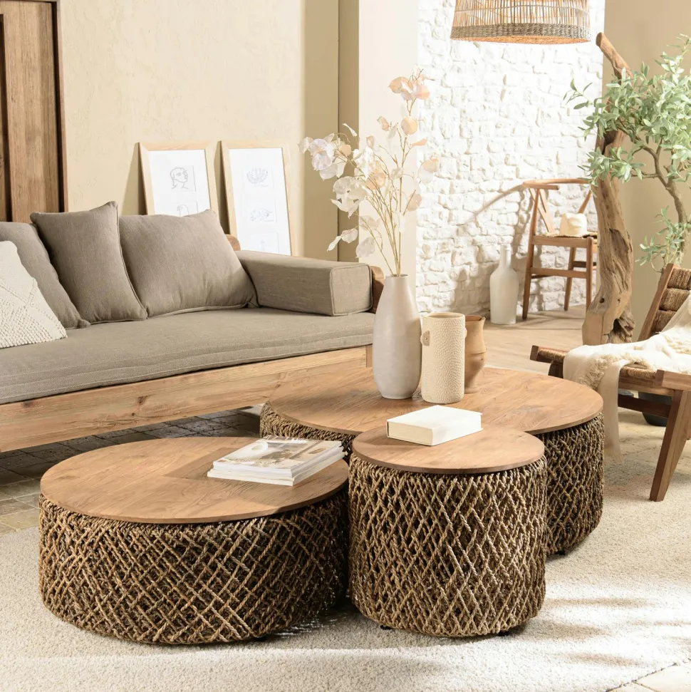 Panier de rangement / coffre en chanvre tressé (lot de 2) SWING