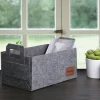 Panier de rangement gris en feutrine – avec poignées