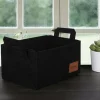 Panier de rangement noir en feutrine – avec poignées