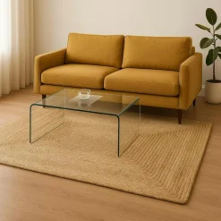 Panier de rangement rond en fibre de maïs, couleur grise (lot de 3)