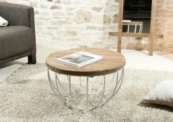 Petit buffet moderne chêne acier RIVERSIDE