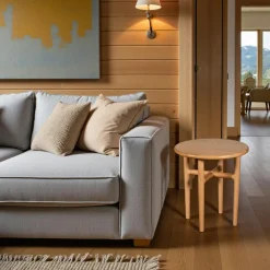 Petite table bois rectangulaire - structure métal doré JENA