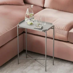 Petite table d’appoint noire - structure ronde, métal SFAX
