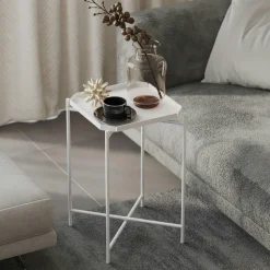 Petite table d’appoint noire - structure ronde, métal SFAX